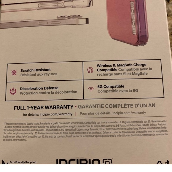 NWT Incipio DualPro Platinum iPhone 12/
Metallic Translucent CASE pink-peachy - Picture 4 of 4